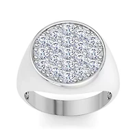 Lab Created Mens Carat Round Grown Diamond Cluster Ring Sterling Silver