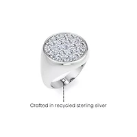 Lab Created Mens Carat Round Grown Diamond Cluster Ring Sterling Silver