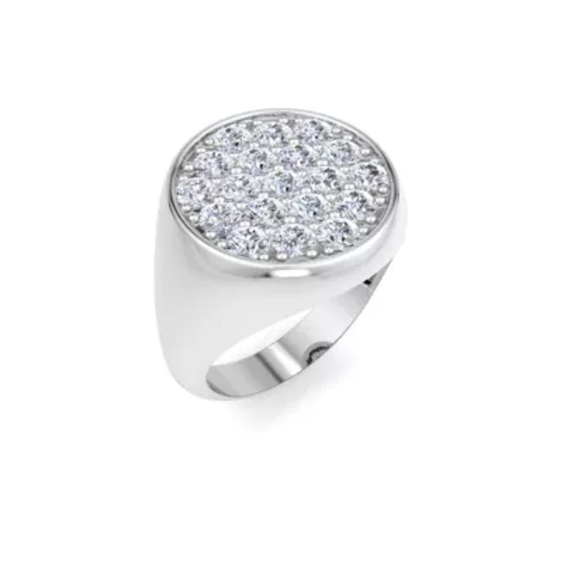 Lab Created Mens Carat Round Grown Diamond Cluster Ring Sterling Silver