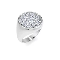 Lab Created Mens Carat Round Grown Diamond Cluster Ring Sterling Silver