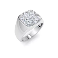 Lab Created Mens Carat Cushion Grown Diamond Cluster Ring Sterling Silver