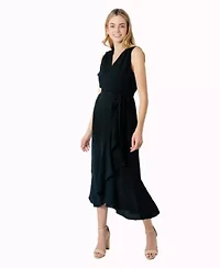 Faux Wrap Midi Dress