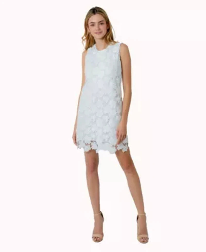 Floral Crochet Lace Shift Dress