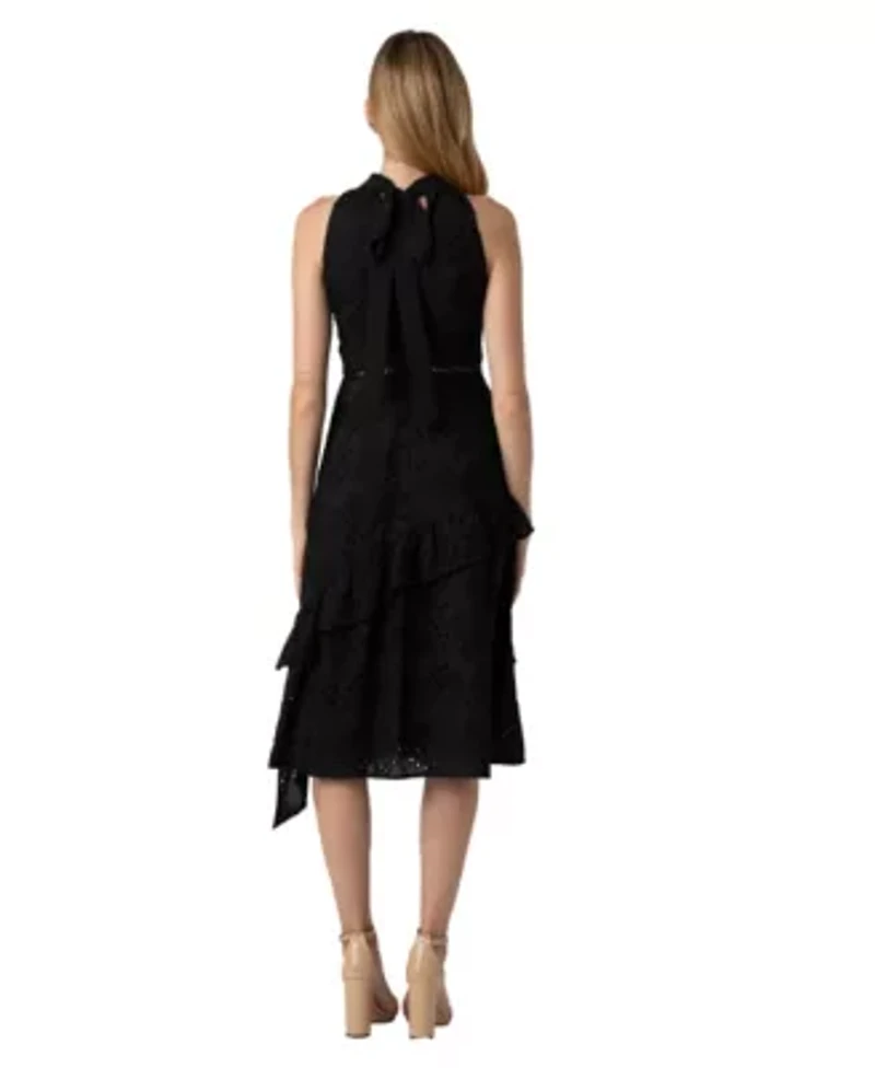 Eyelet High Neck Dress