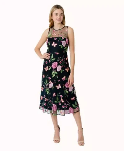 Butterfly Rose Midi Dress