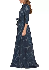 Women's 3/4 Sleeve Lace Shirtdress Gown