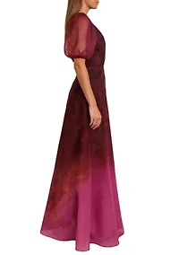 Women's Short Sleeve Floral Gown