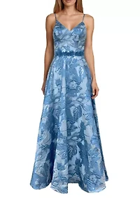 Women's Sleeveless V-Neck A-Line Gown