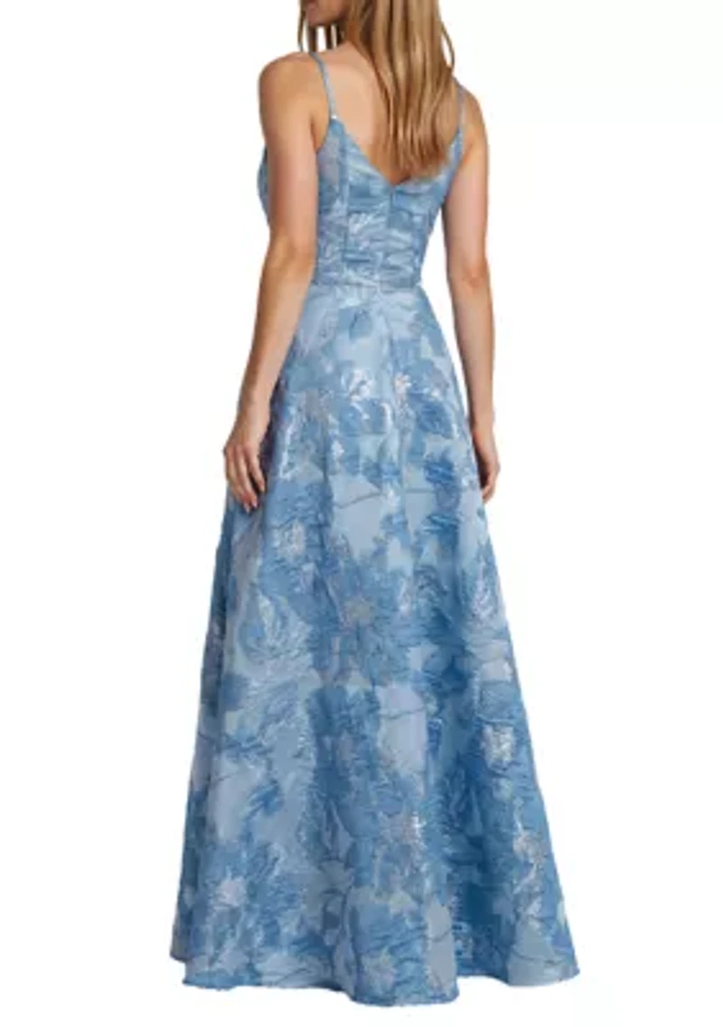 Women's Sleeveless V-Neck A-Line Gown