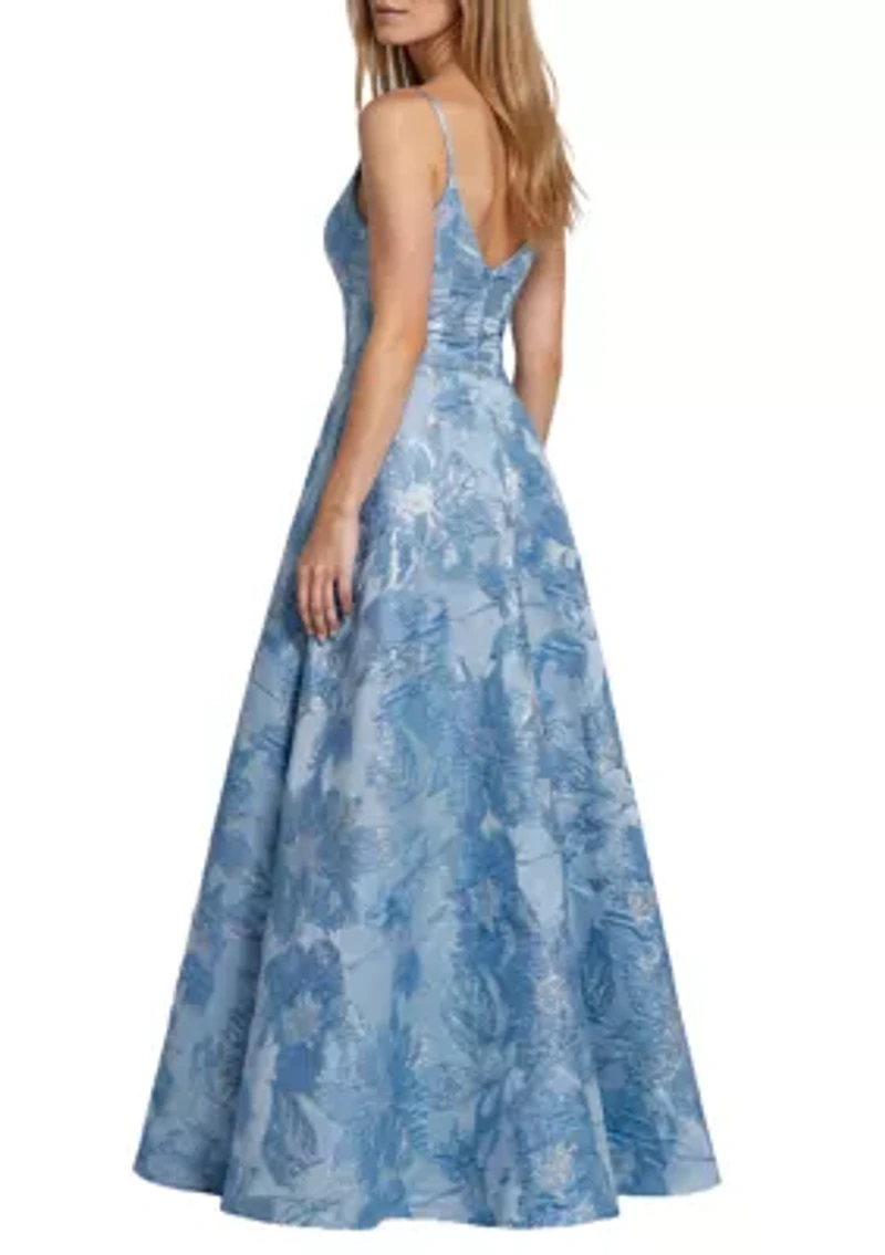 Women's Sleeveless V-Neck A-Line Gown