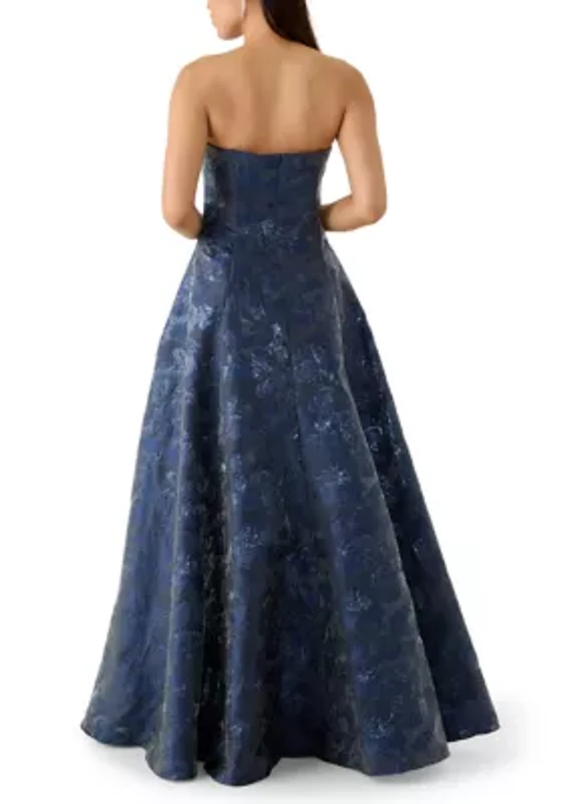 Women's Sleeveless Strapless Printed A-Line Dress