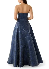 Women's Sleeveless Strapless Printed A-Line Dress