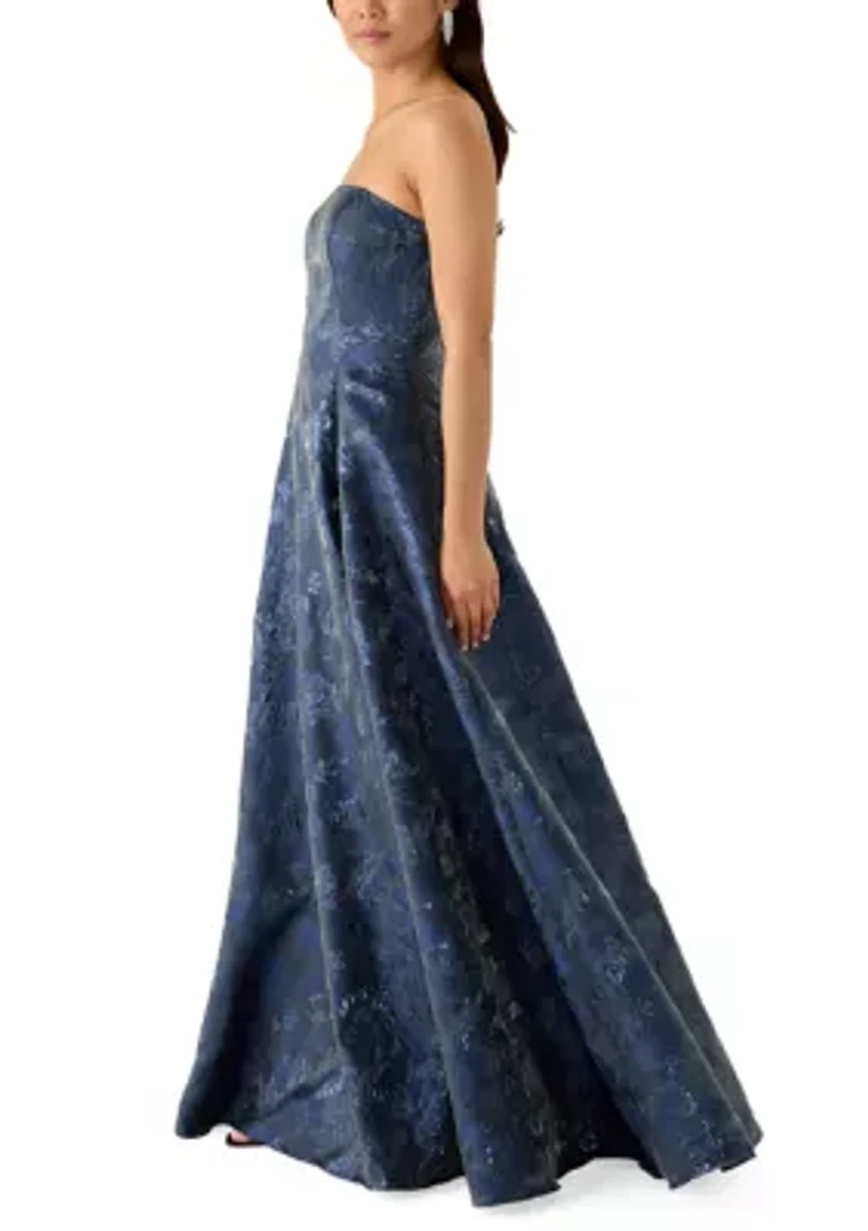 Women's Sleeveless Strapless Printed A-Line Dress