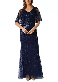 Women's Short Sleeve V-Neck Lace Dress