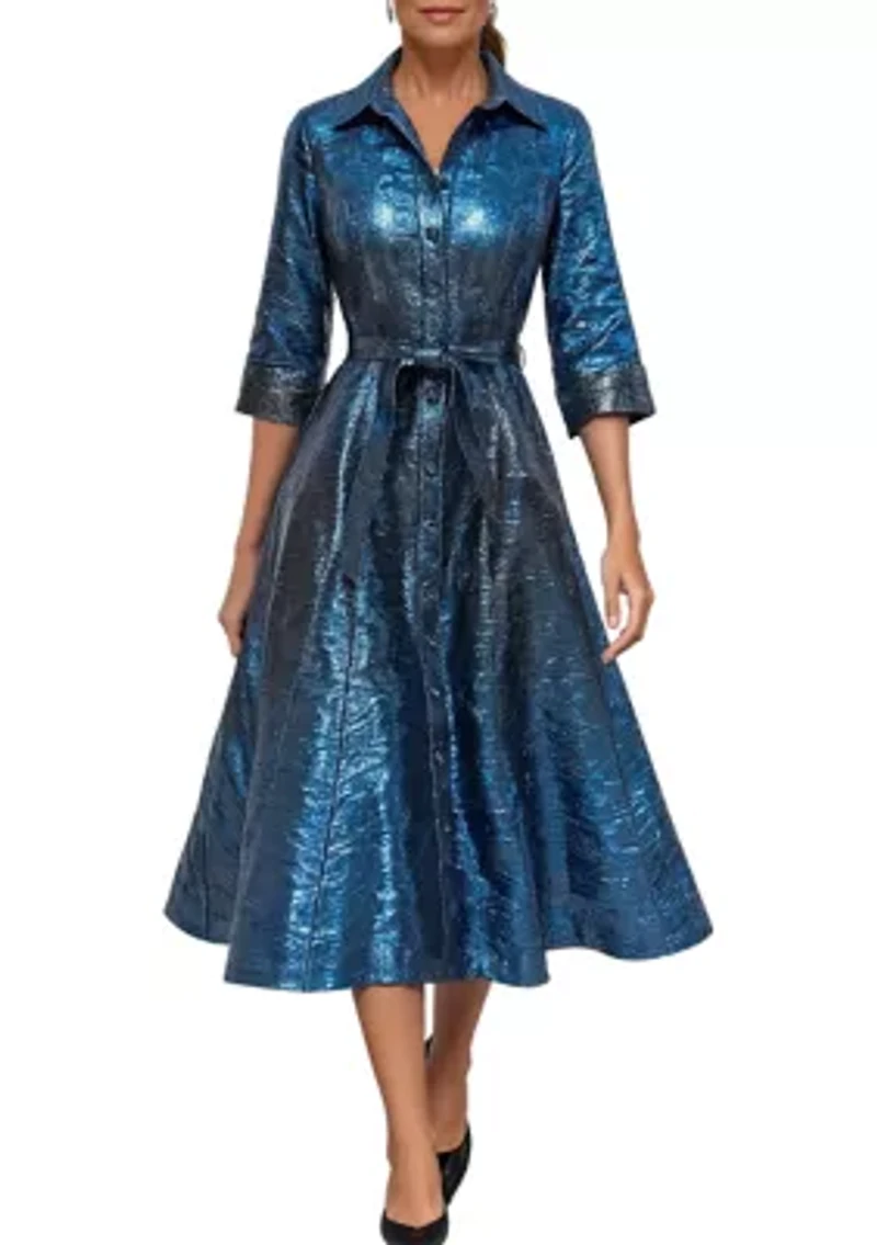 Women's V-Neck Jacquard Dress