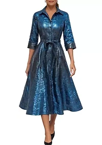 Women's V-Neck Jacquard Dress