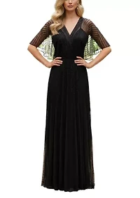 Women'S Flounce Sleeve V