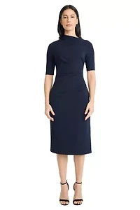 Asymmetrical Drape Neck Midi