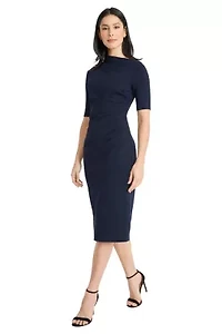 Asymmetrical Drape Neck Midi