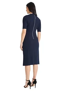 Asymmetrical Drape Neck Midi