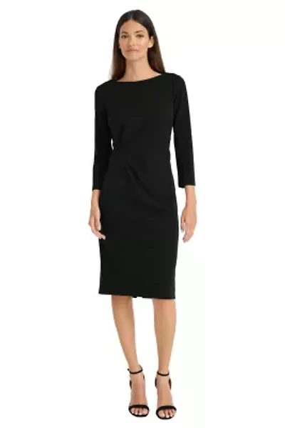 Long Sleeve Midi Dress With Ruching