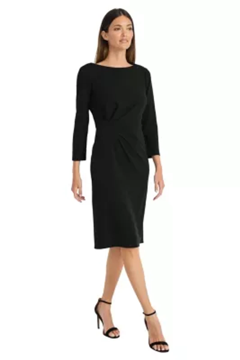 Long Sleeve Midi Dress With Ruching