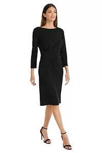 Long Sleeve Midi Dress With Ruching