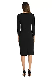 Long Sleeve Midi Dress With Ruching