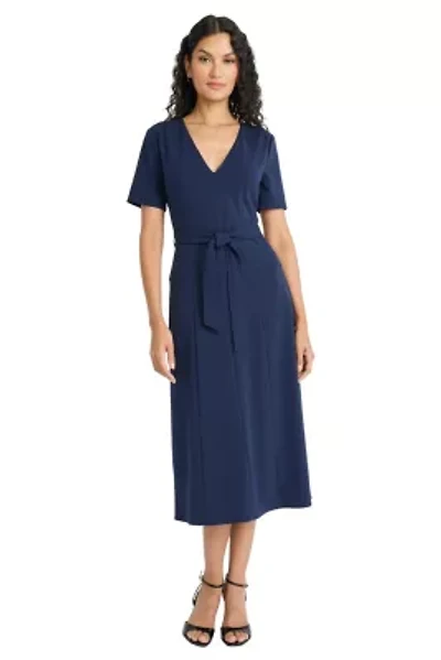 Short Sleeve V Neck Dress
