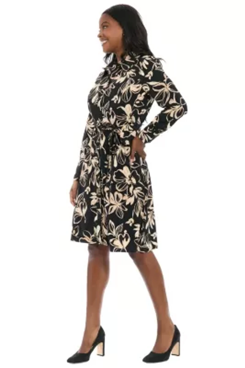 CREPE SHIRTDRESS WITH BELT