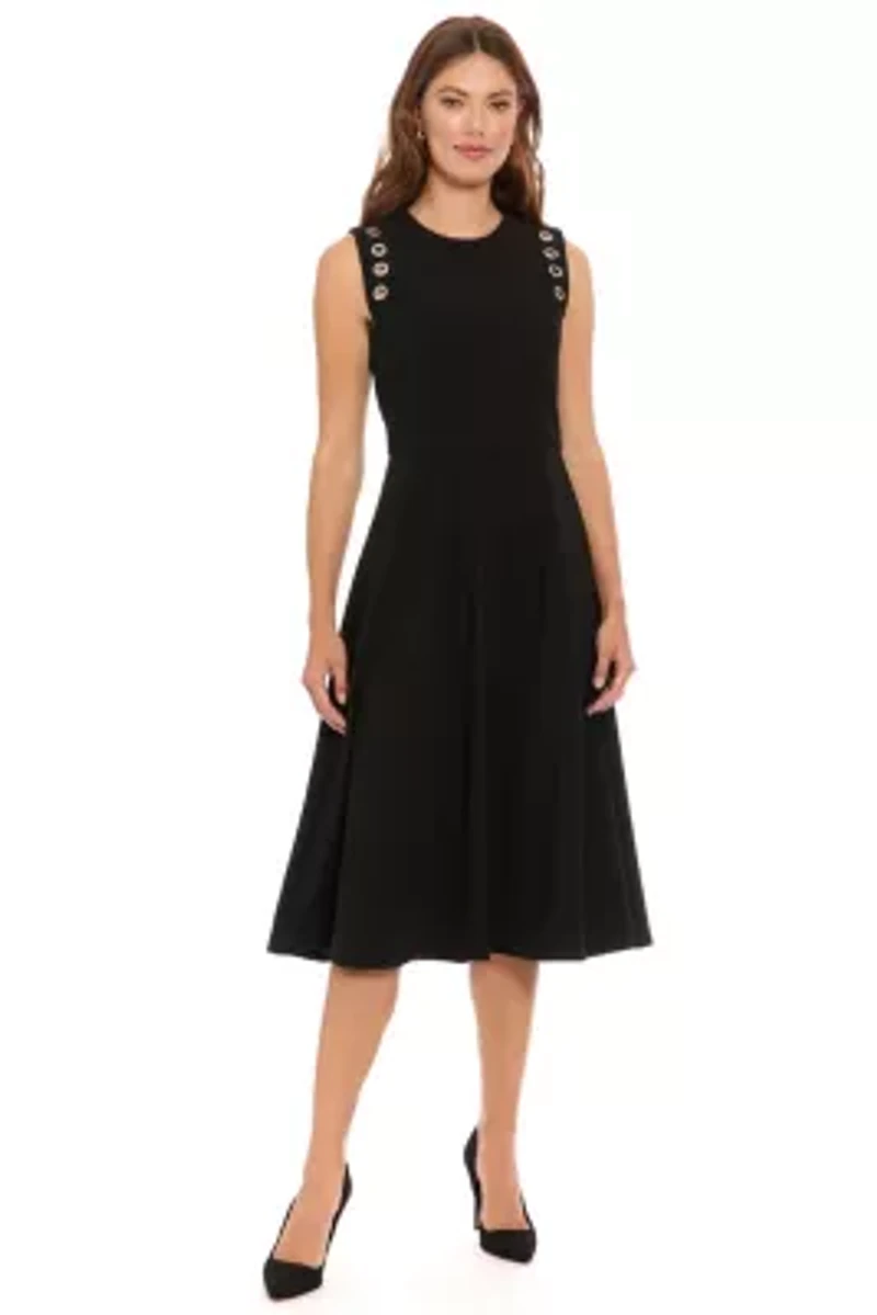 FIT & FLARE MIDI WITH GROMMETS