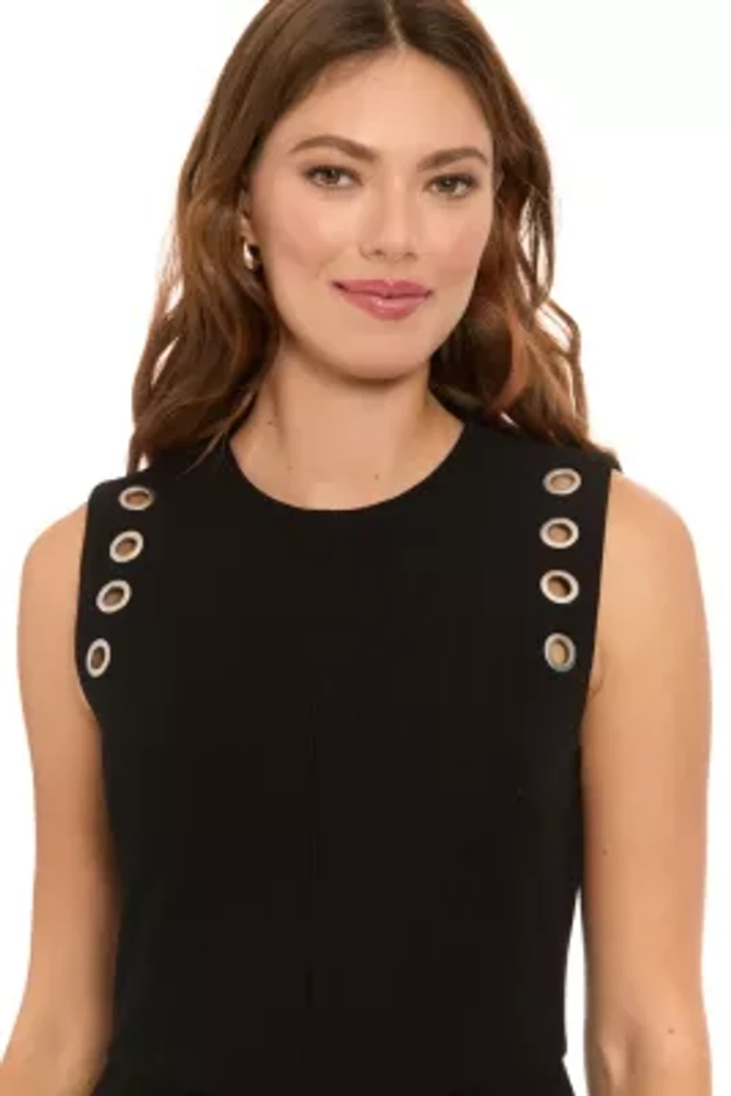 FIT & FLARE MIDI WITH GROMMETS