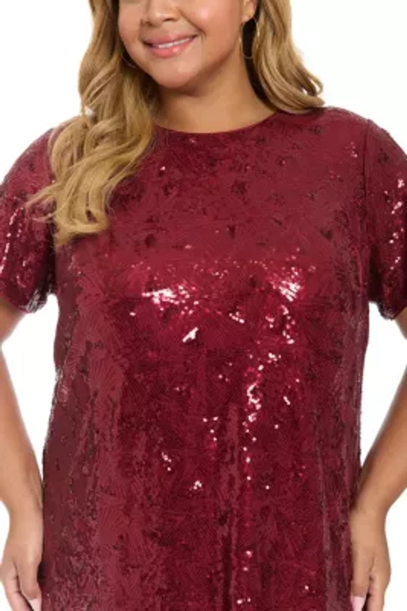 SEQUIN T-SHIRT DRESS