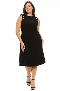 FIT & FLARE MIDI WITH GROMMETS