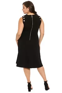 FIT & FLARE MIDI WITH GROMMETS