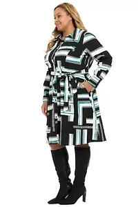PRINT SHIRT DRESS WITH BELT