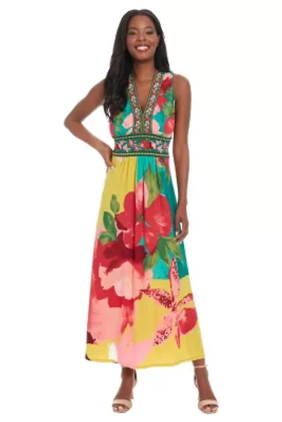 V-NECK SLEEVELESS MAXI