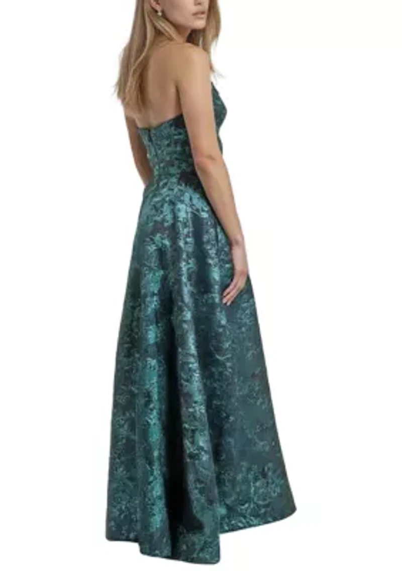 Women's Strapless Boarder Print Dress