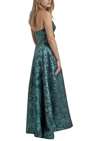 Women's Strapless Boarder Print Dress