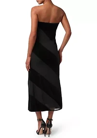 Surrey Velvet Striped Midi Dress
