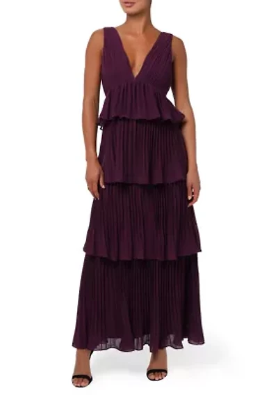 Women's Irene Pleated Backless Tiered Maxi Dress