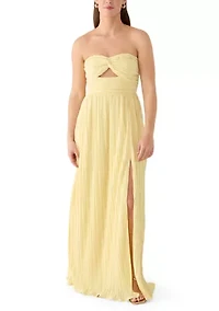 Women's Strapless Cut-Out Maxi Dress