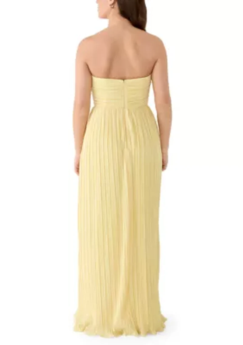Women's Strapless Cut-Out Maxi Dress