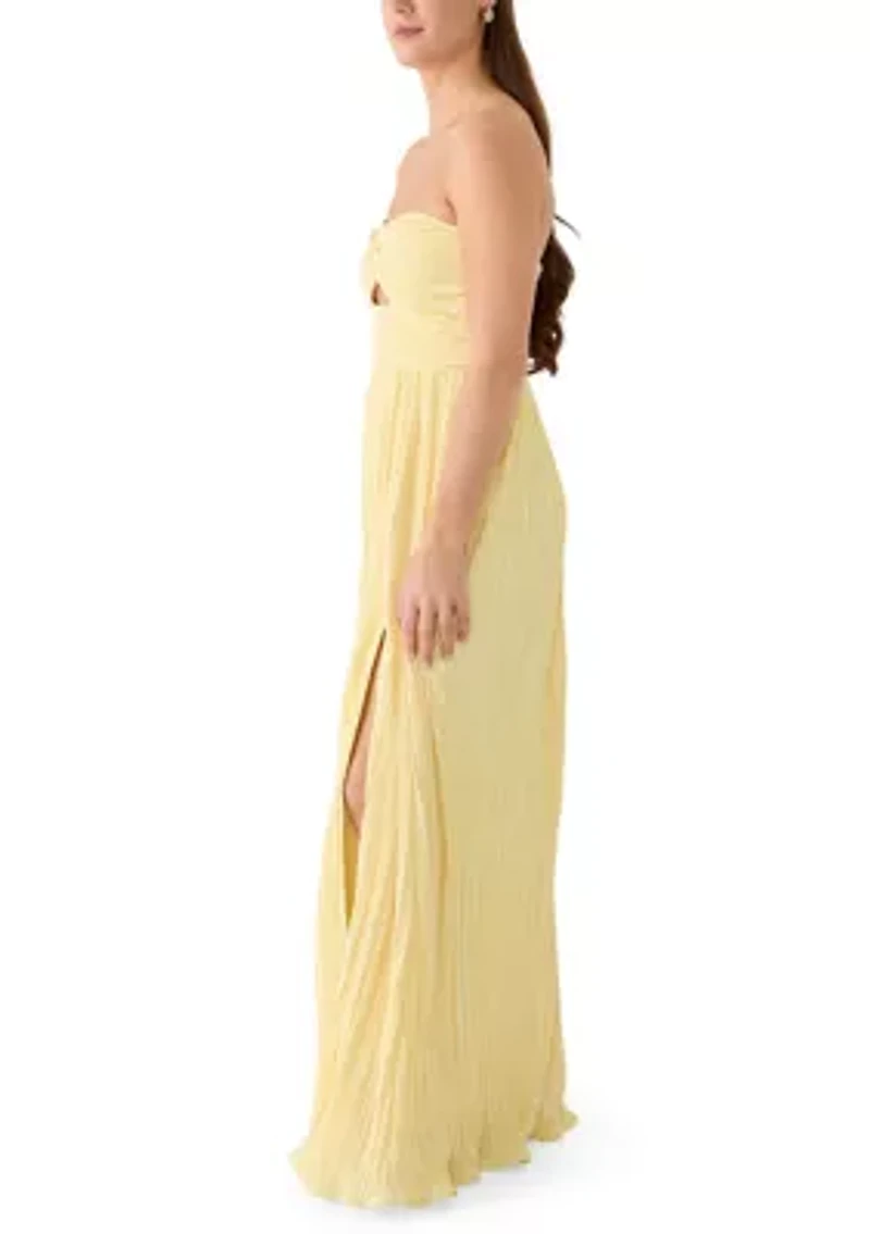 Women's Strapless Cut-Out Maxi Dress