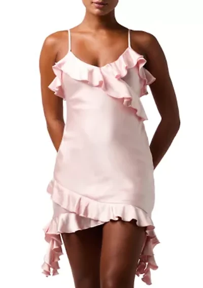 Women's Sleeveless Waterfall Ruffle Mini Dress