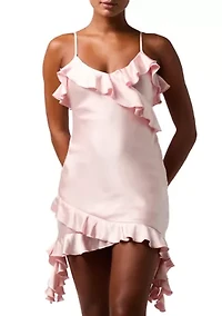 Women's Sleeveless Waterfall Ruffle Mini Dress