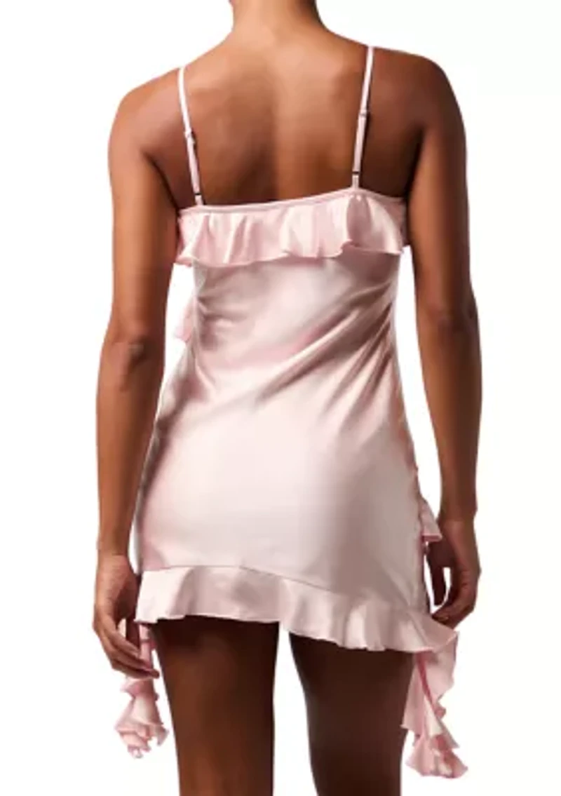 Women's Sleeveless Waterfall Ruffle Mini Dress