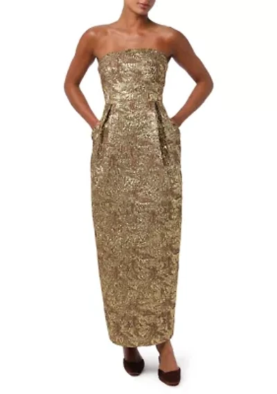 Women's Kya Strapless Brocade Midi Dress with Pockets