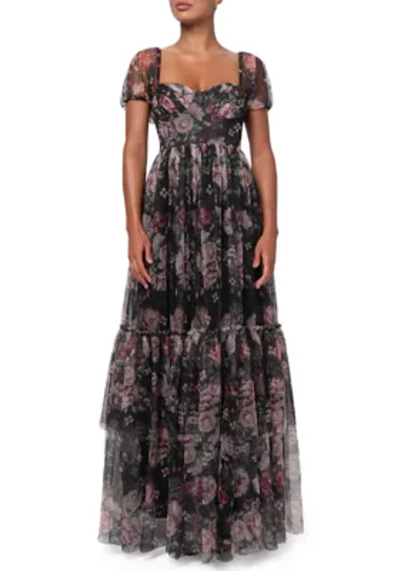 Women's Jenna Floral Mesh Maxi Dress