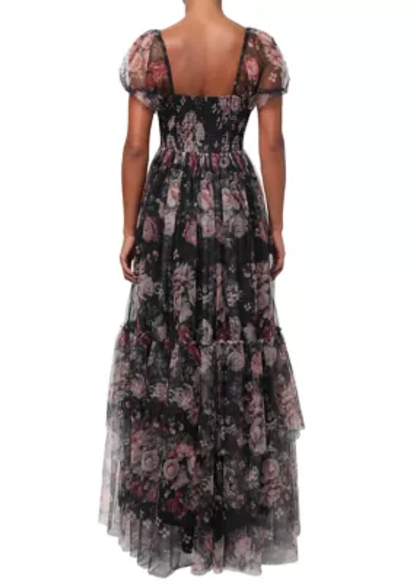 Women's Jenna Floral Mesh Maxi Dress